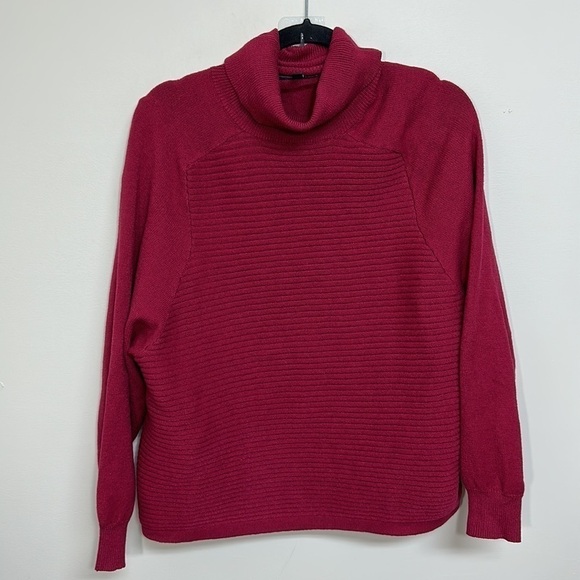 Eloquii Magenta Striped Knit Turtleneck Sweater Size 14/16 - Picture 4 of 7